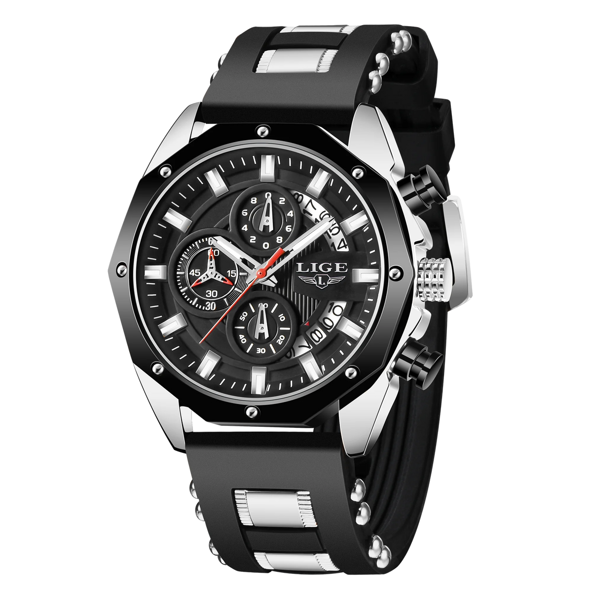LIGE Men's Sports Chronograph Watch