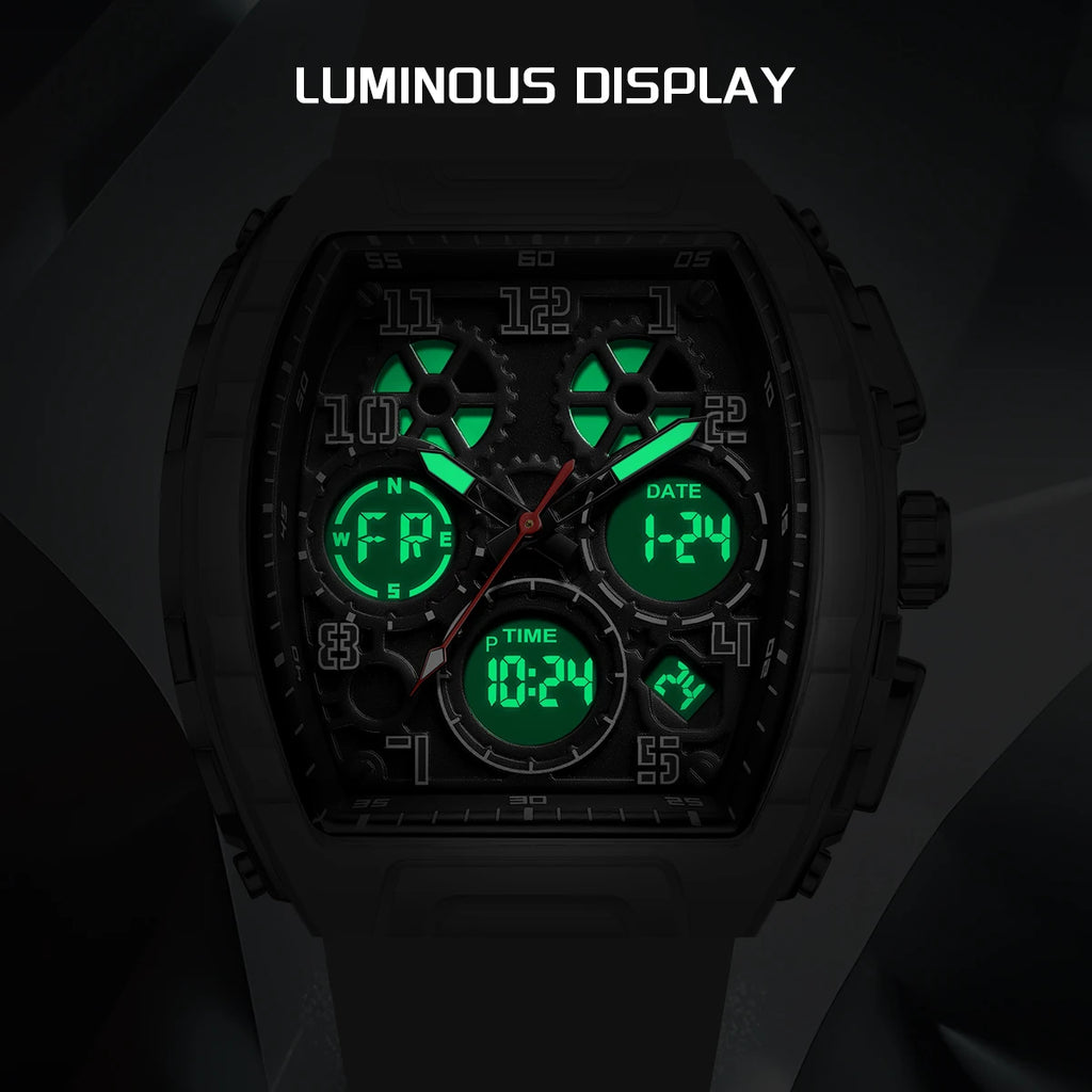 FOXBOX Men's Digital Multifunctional Alarm Watch
