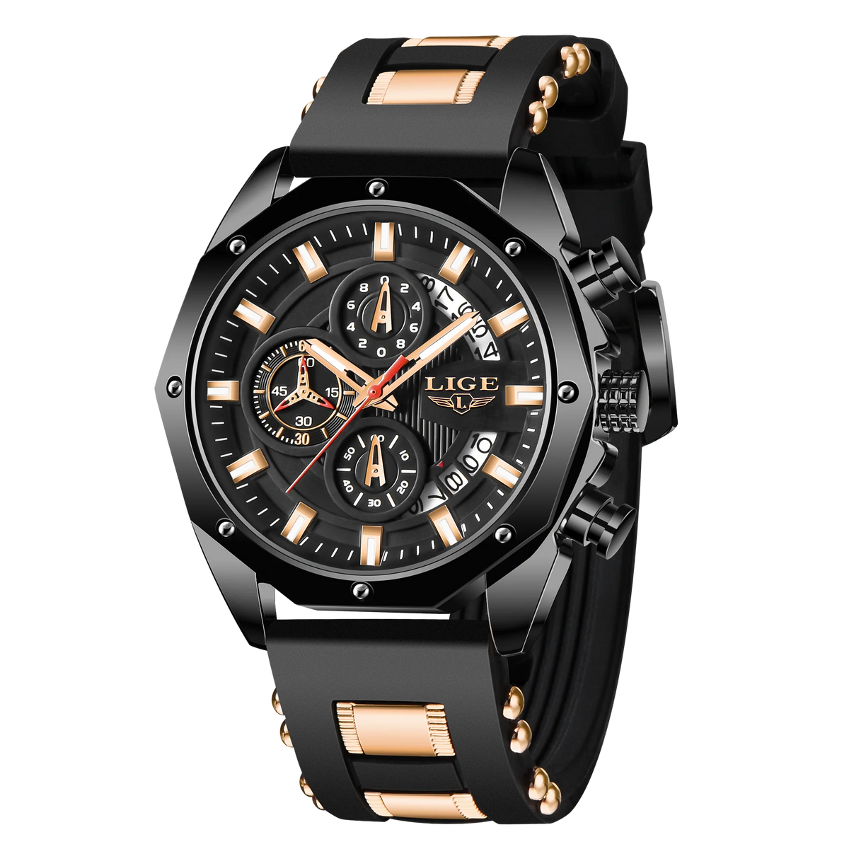 LIGE Men's Sports Chronograph Watch