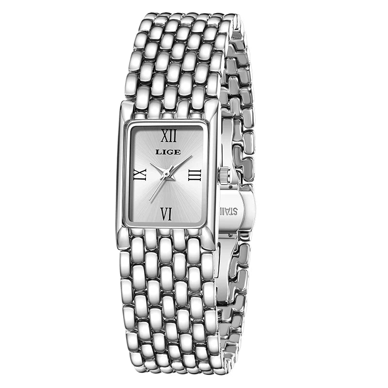 LIGE Women's Golden Steel Bracelet Watch