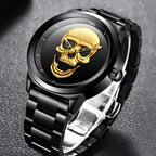 LIGE Skull Head Luxury Quartz Watch – Stainless Steel Punk Edition for Men
