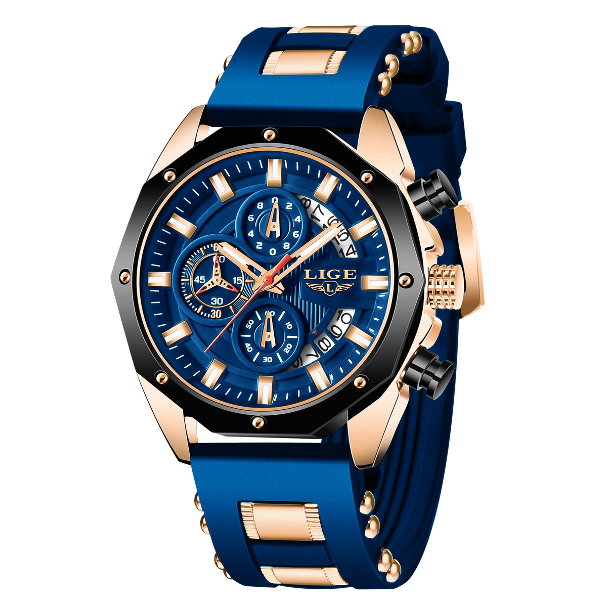 LIGE Men's Sports Chronograph Watch
