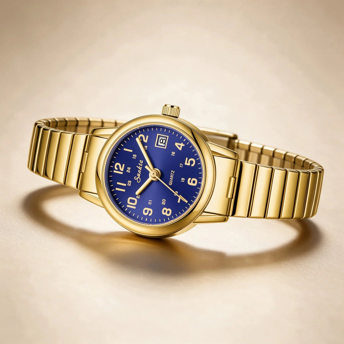 SUNKTA Women's Golden Stainless Steel Watch