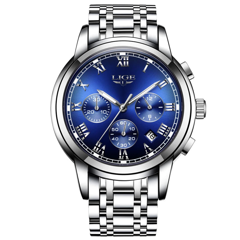 LIGE Men's Sport Chronograph Quartz Watch