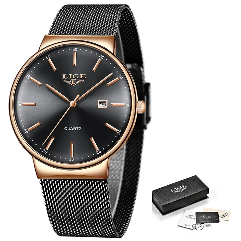 LIGE Ultra-Thin Business Quartz Watch