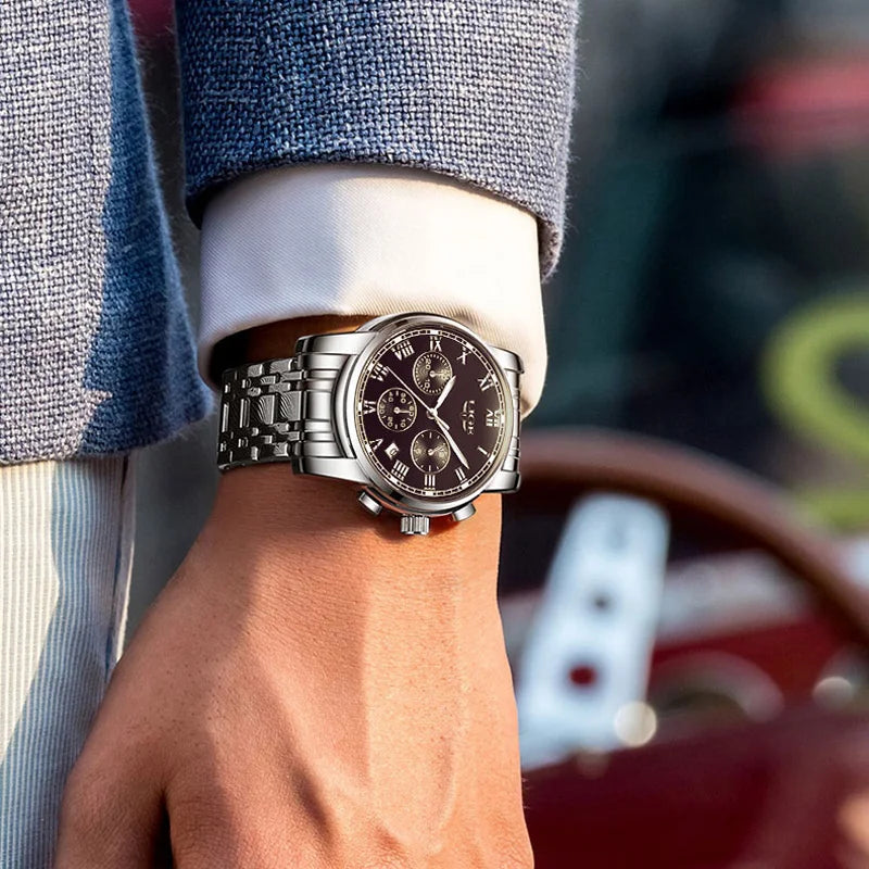 LIGE Men's Sport Chronograph Quartz Watch