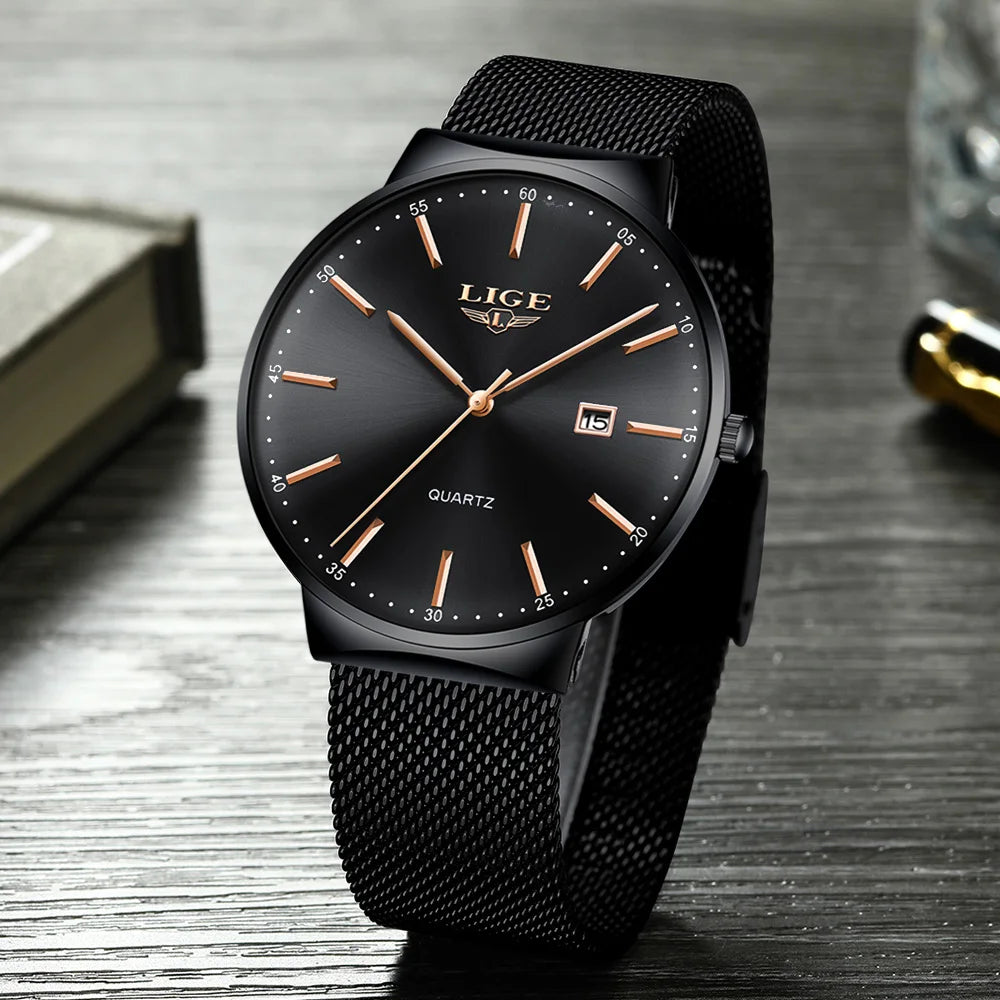 LIGE Ultra-Thin Business Quartz Watch
