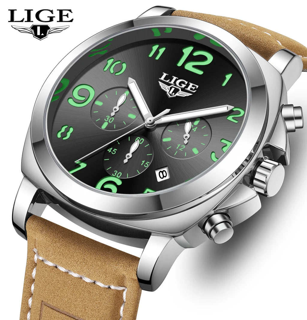 LIGE Luxury Chronograph Sports Watch