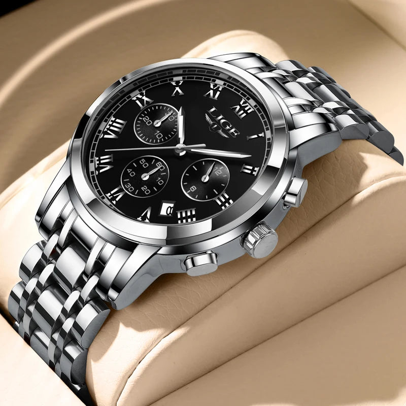 LIGE Men's Sport Chronograph Quartz Watch
