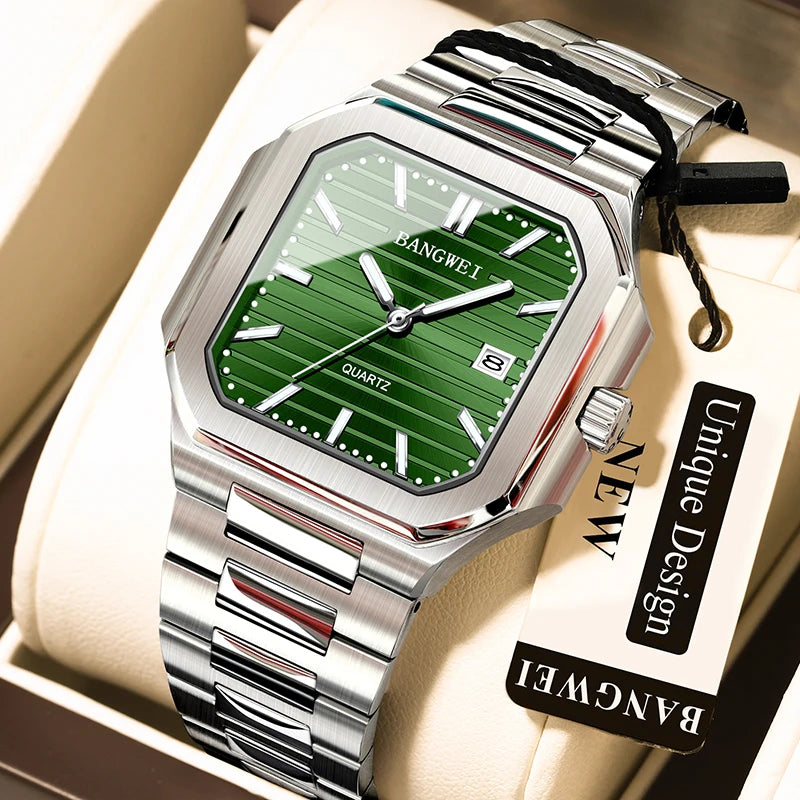 BANGWEI™ Classic Business Quartz Watch – Stainless Steel Edition