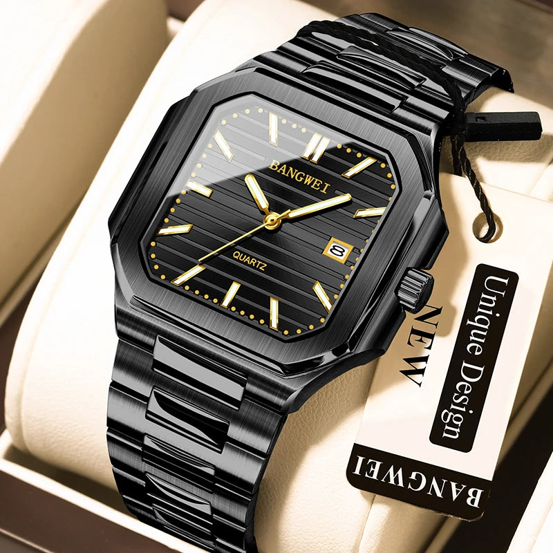 BANGWEI™ Classic Business Quartz Watch – Stainless Steel Edition