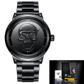 LIGE Skull Head Luxury Quartz Watch – Stainless Steel Punk Edition for Men