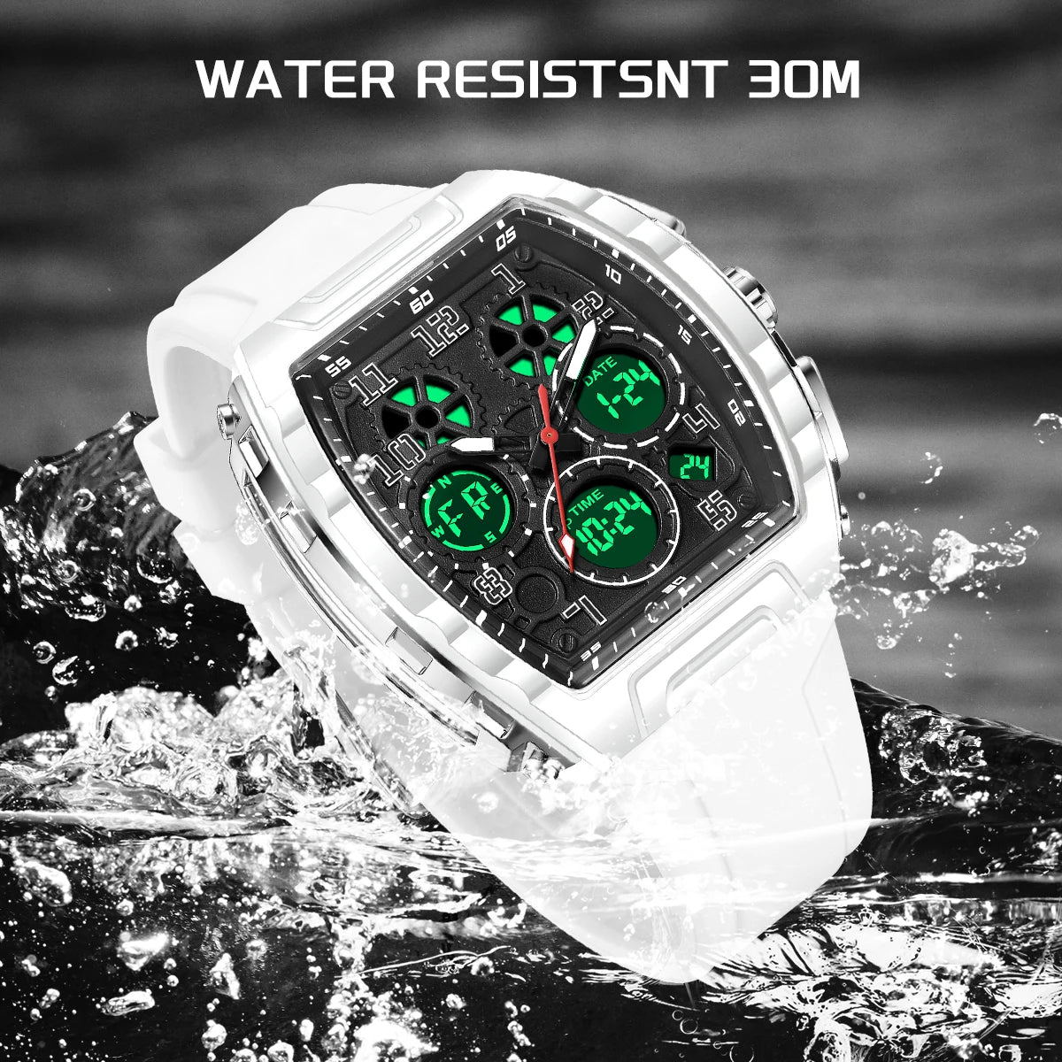 FOXBOX Men's Digital Multifunctional Alarm Watch