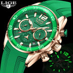 LIGE Men's Silicone Strap Chronograph Watch