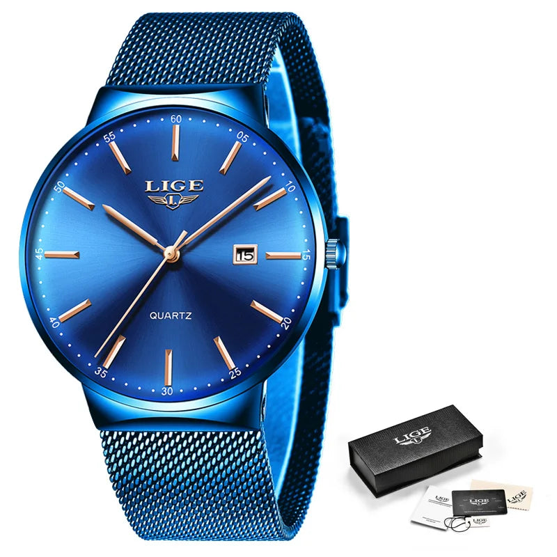LIGE Ultra-Thin Business Quartz Watch