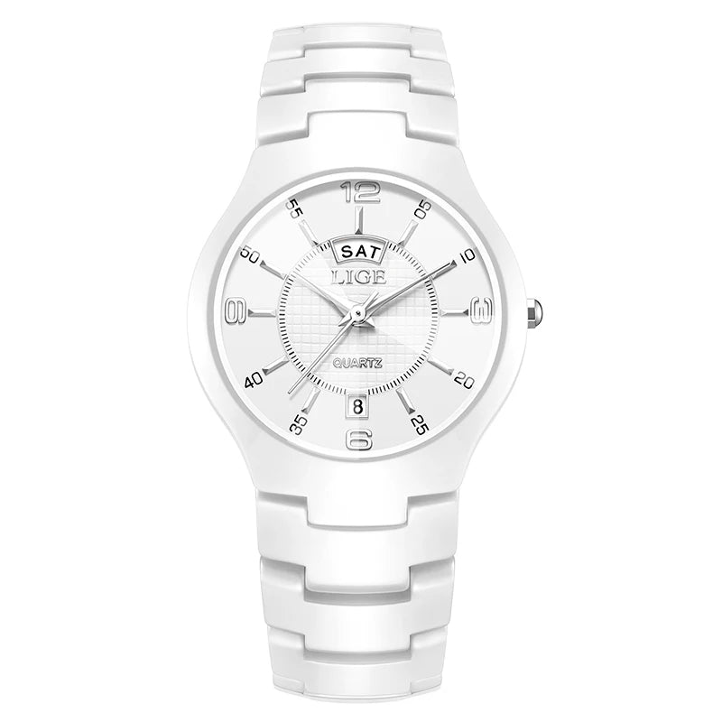 LIGE Elegant Ceramic Quartz Watch – Luxury Women’s Edition