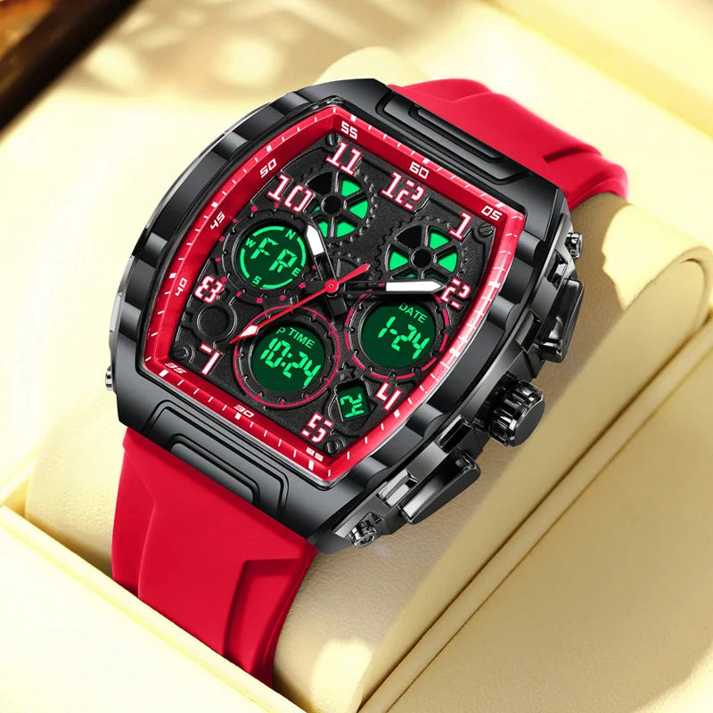 FOXBOX Men's Digital Multifunctional Alarm Watch